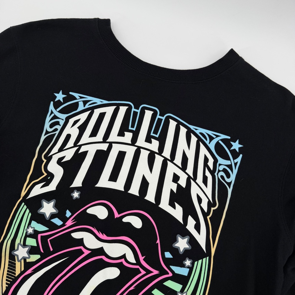 The Rolling Stones Graphic Sweatshirt Black Long Sleeve‎ Crewneck Women's Large